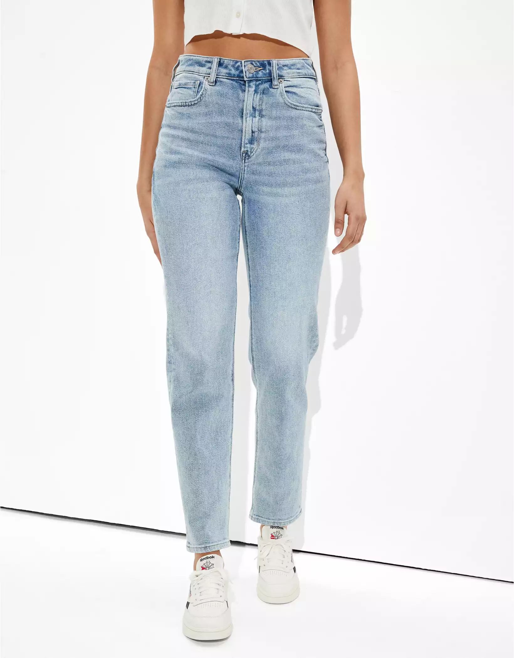 AE Stretch Mom Straight Jean | American Eagle Outfitters (US & CA)