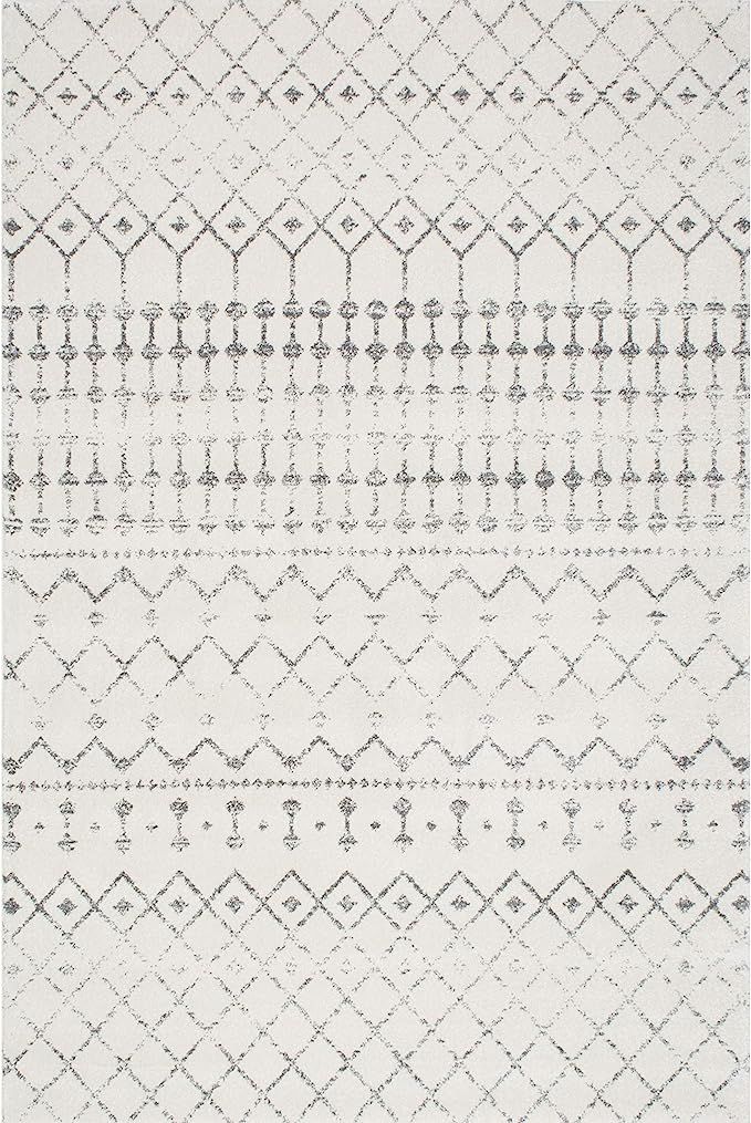 nuLOOM Moroccan Blythe Area Rug, 5' x 7' 5", Grey/Off-white | Amazon (US)