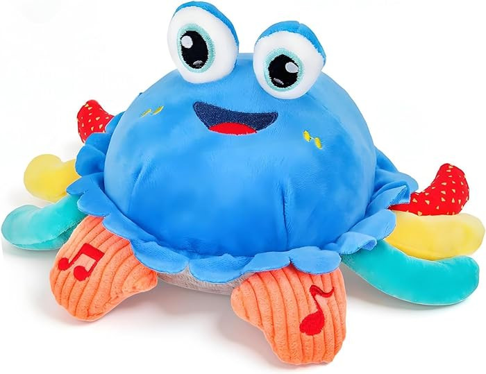 YUANNA Baby Toys 1 Year Old 6-12 Month Tummy Time Toys Crawling Musical Crab Plush Toy Dancing Wa... | Amazon (US)
