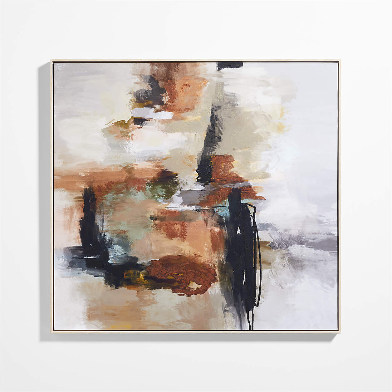 "Bloom" by Kichael Bonofiglio Brown & Black Abstract 47"x50" Framed Wall Art Print + Reviews | Cr... | Crate & Barrel