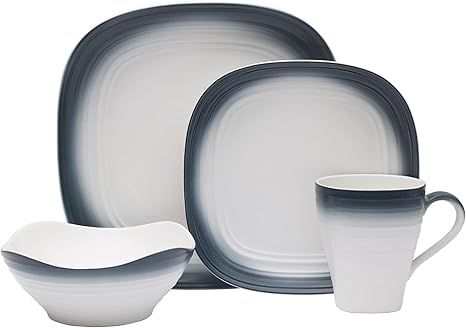 Mikasa Swirl 4-Piece Place Setting, Service For 1, Blue | Amazon (US)