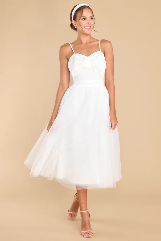 Dance On Air White Midi Dress | Red Dress 