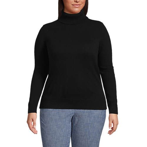 Women's Plus Size Cashmere Turtleneck Sweater | Lands' End (US)