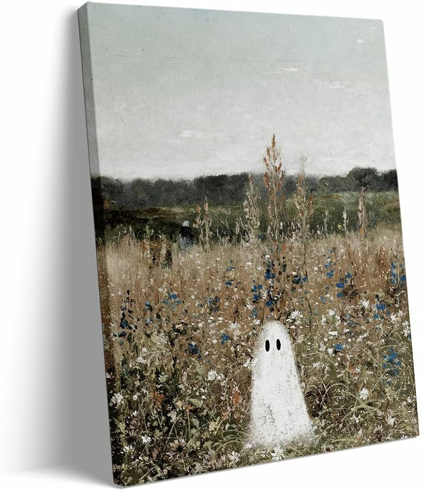 Retro Ghosts at Forest Painting Prints, 12x16in Frame wall art Victorian Ghost Art, Cute Ghost on... | Amazon (US)