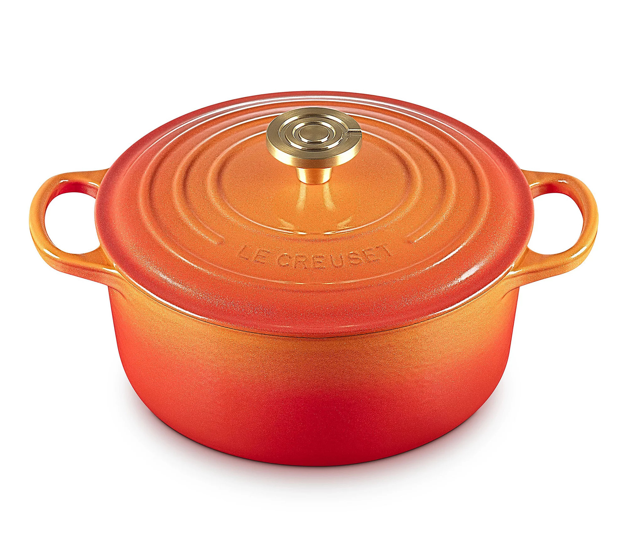 Le Creuset Flamme Doree 4.5 Quart Round Cast Ir on Dutch Oven | QVC