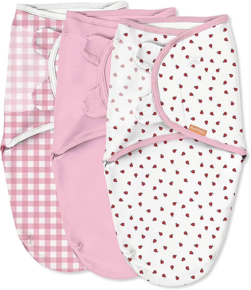 SwaddleMe by Ingenuity Original Swaddle - Size Small/Medium, 0-3 Months, 3-Pack (Ladybug Picnic) | Amazon (US)
