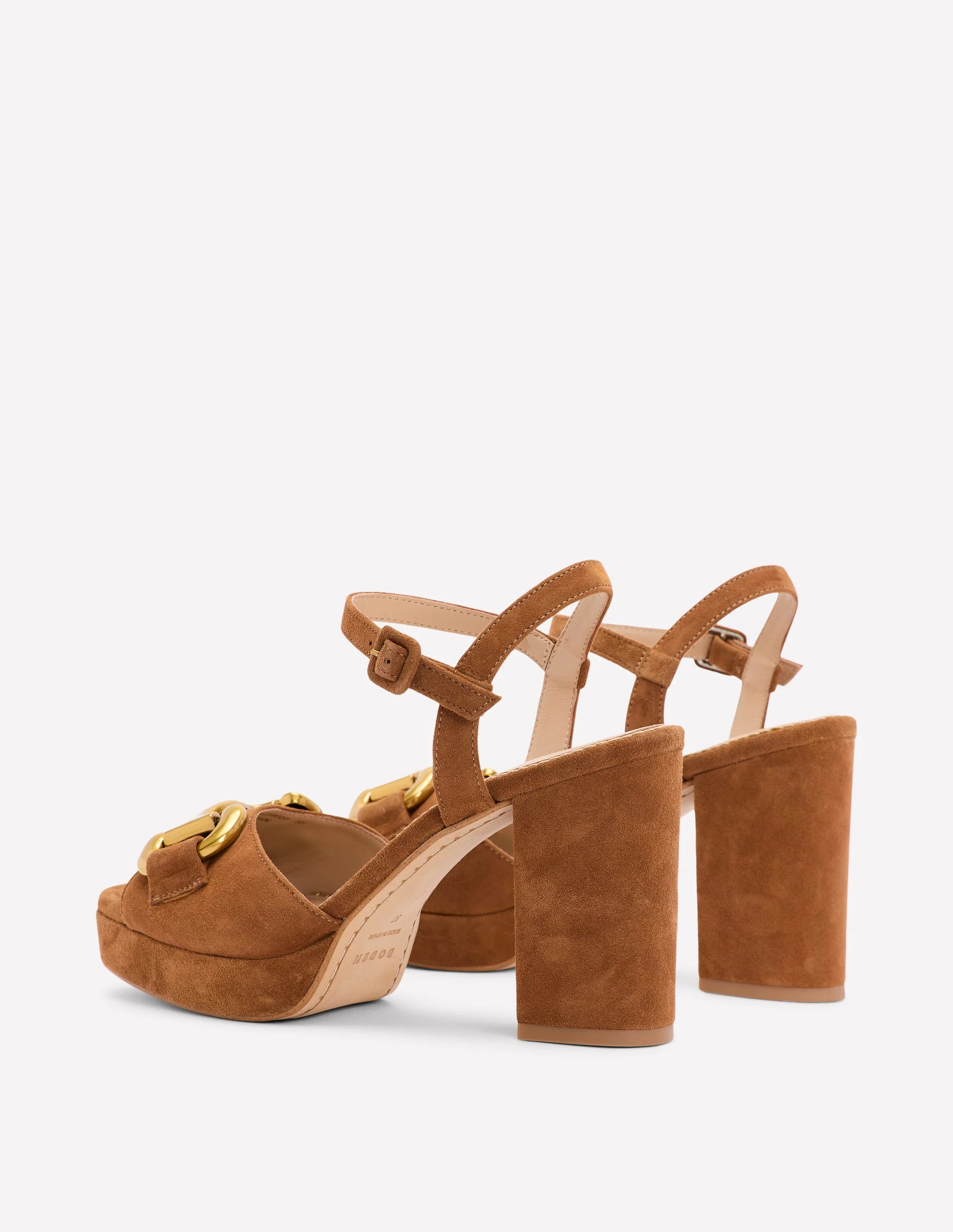 Plateausandalen mit Trensendetail-Hellbraun | Boden DE