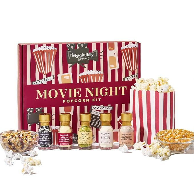 Thoughtfully Gourmet, Movie Night Popcorn Set, Includes Yellow and Mixed Popcorn Kernels, 10 Pape... | Amazon (US)