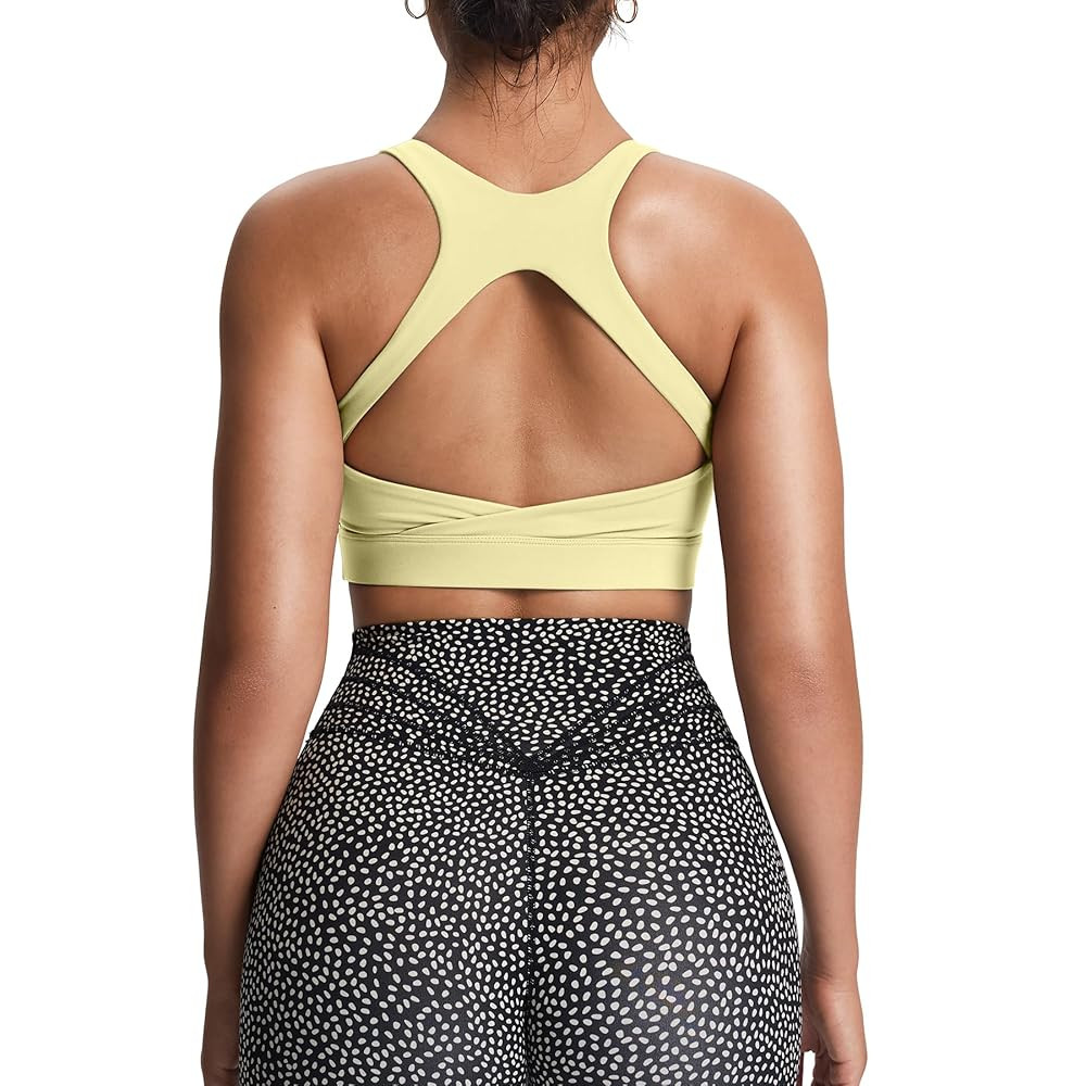 Aoxjox Women's Workout Sports Bras High Impact Fitness Training Gym Khloe Bra Yoga Crop Tank | Amazon (US)