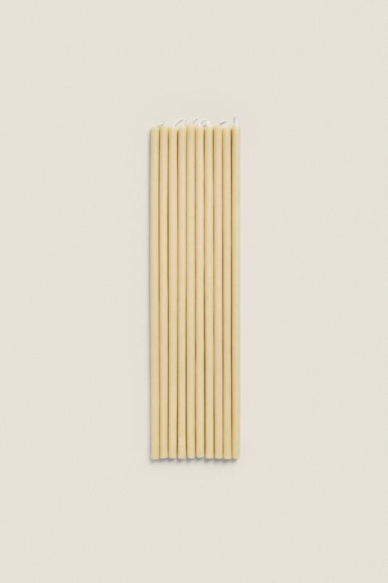 SET OF DECORATIVE CYLINDRICAL THIN TAPER CANDLES (SET OF 10) | Zara US