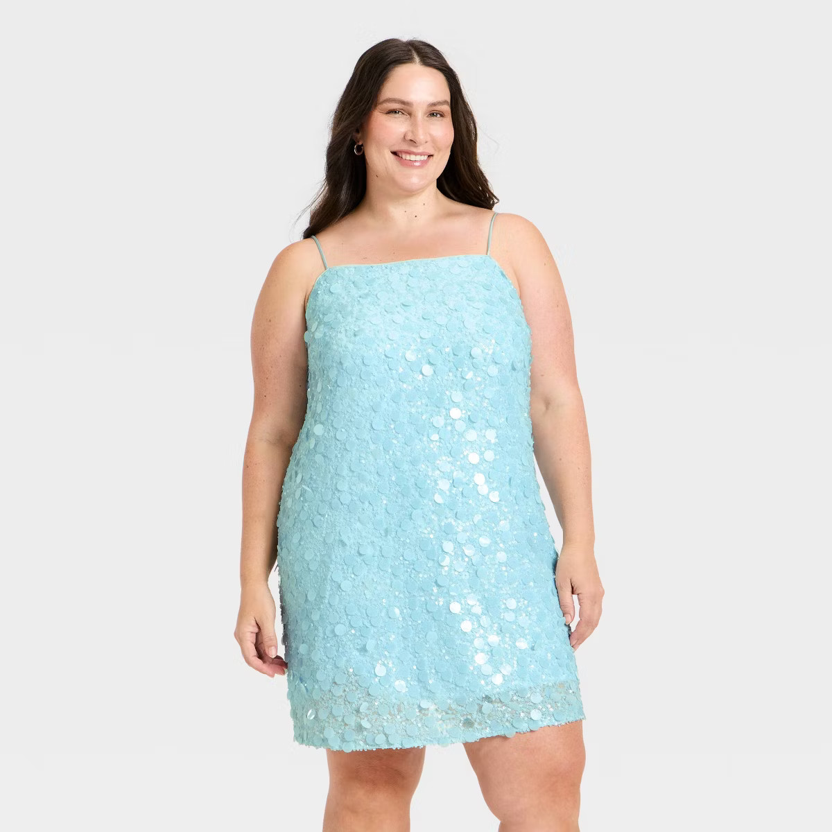 Women's Sequin Mini Shift Dress - A New Day™ Light Blue | Target