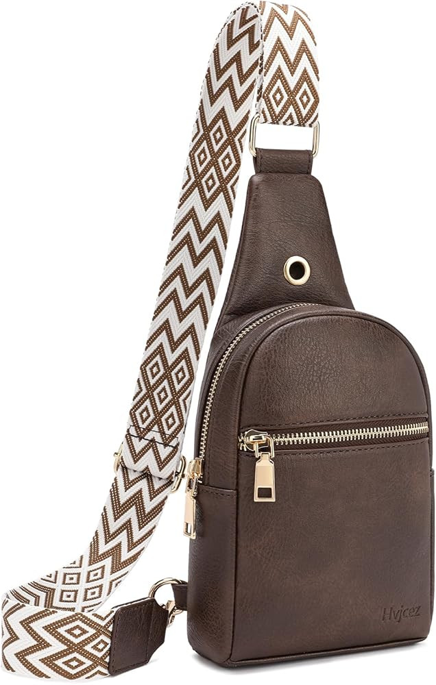 Hvjcez Small sling bag for women crossbody purse Waterproof Leather Fanny Packs for Women Chest B... | Amazon (US)