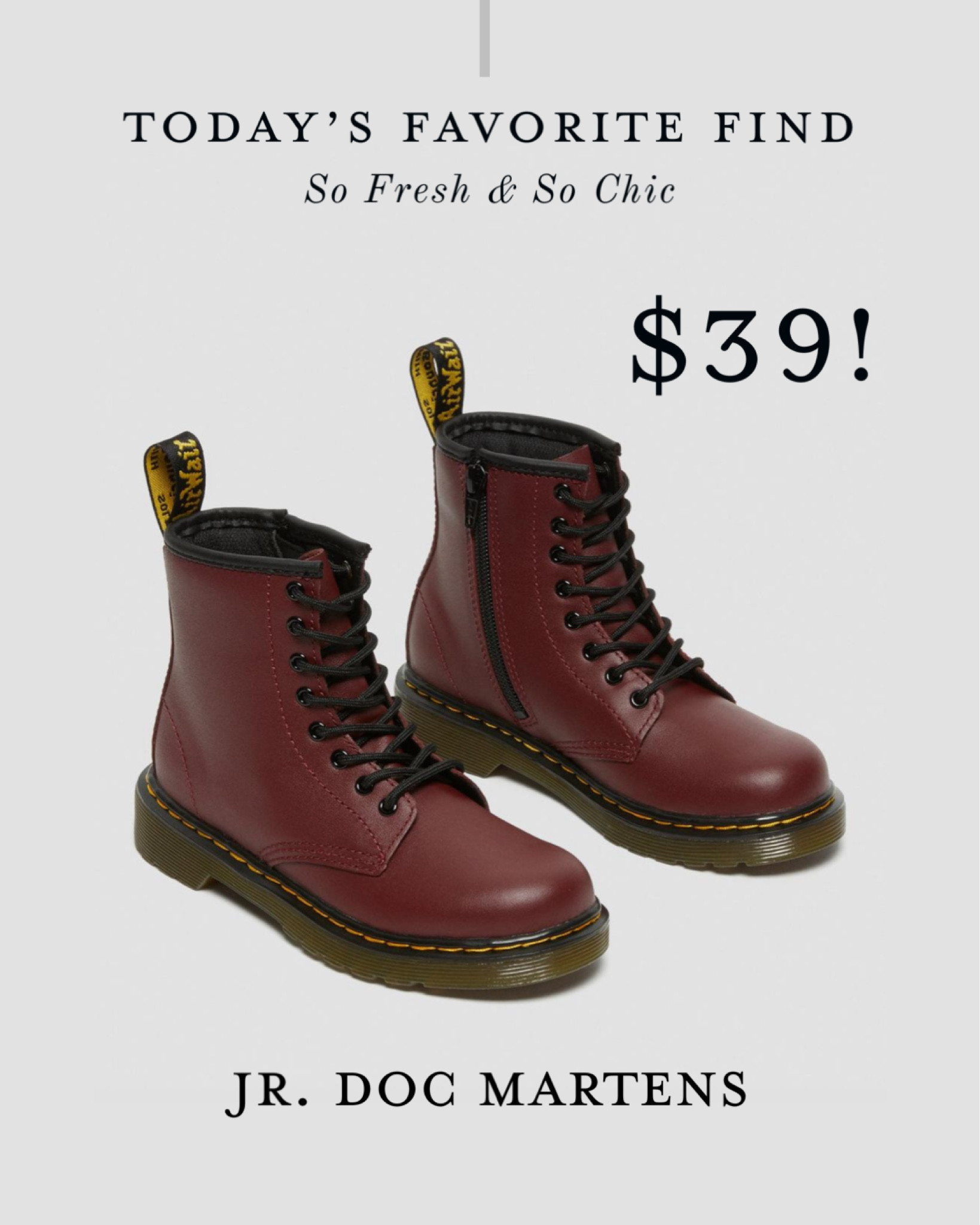 Girls burgundy Fall boots! 
-
Dr. Martens - girls leather boots - affordable girls Fall boots - Fall boots sale #LTKshoecrush

#LTKunder50 #LTKkids #LTKGiftGuide