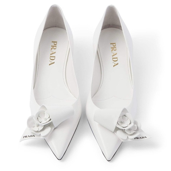 New PRADA Leather Twist Floral Ballerina Flats | Poshmark