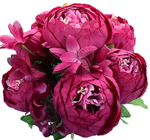 Duovlo Springs Flowers Artificial Silk Peony Bouquets Wedding Home Decoration,Pack of 1 (Spring Hot  | Amazon (US)