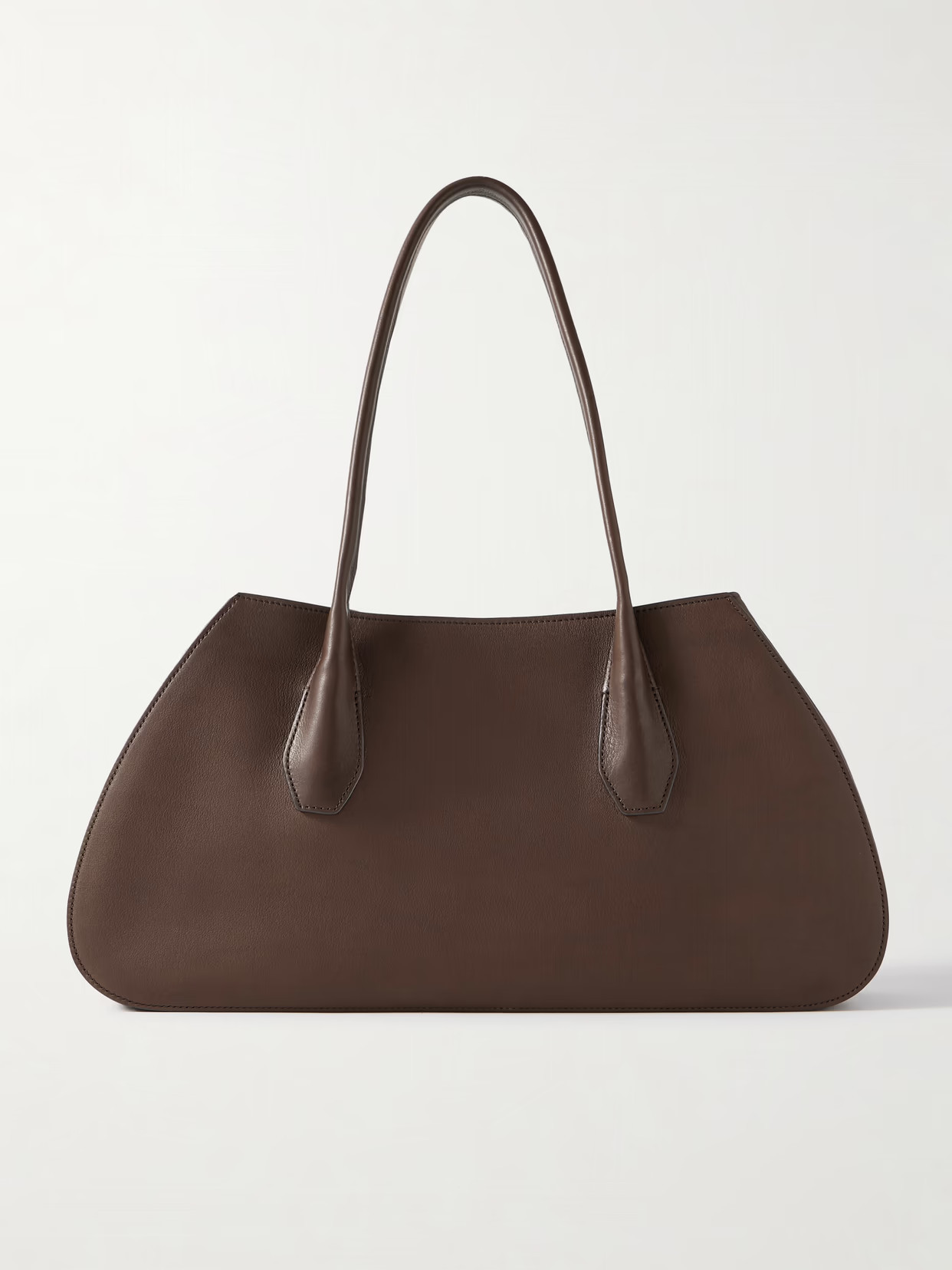 The Row - Alger Leather Shoulder Bag - Brown | NET-A-PORTER (US)