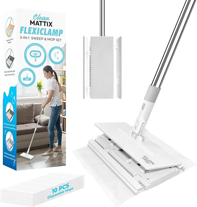 FlexiClamp Sweep & Mop Kit - Compatible with Swiffer Pads, Durable Cleaning Tool for Hardwood, Ti... | Amazon (US)