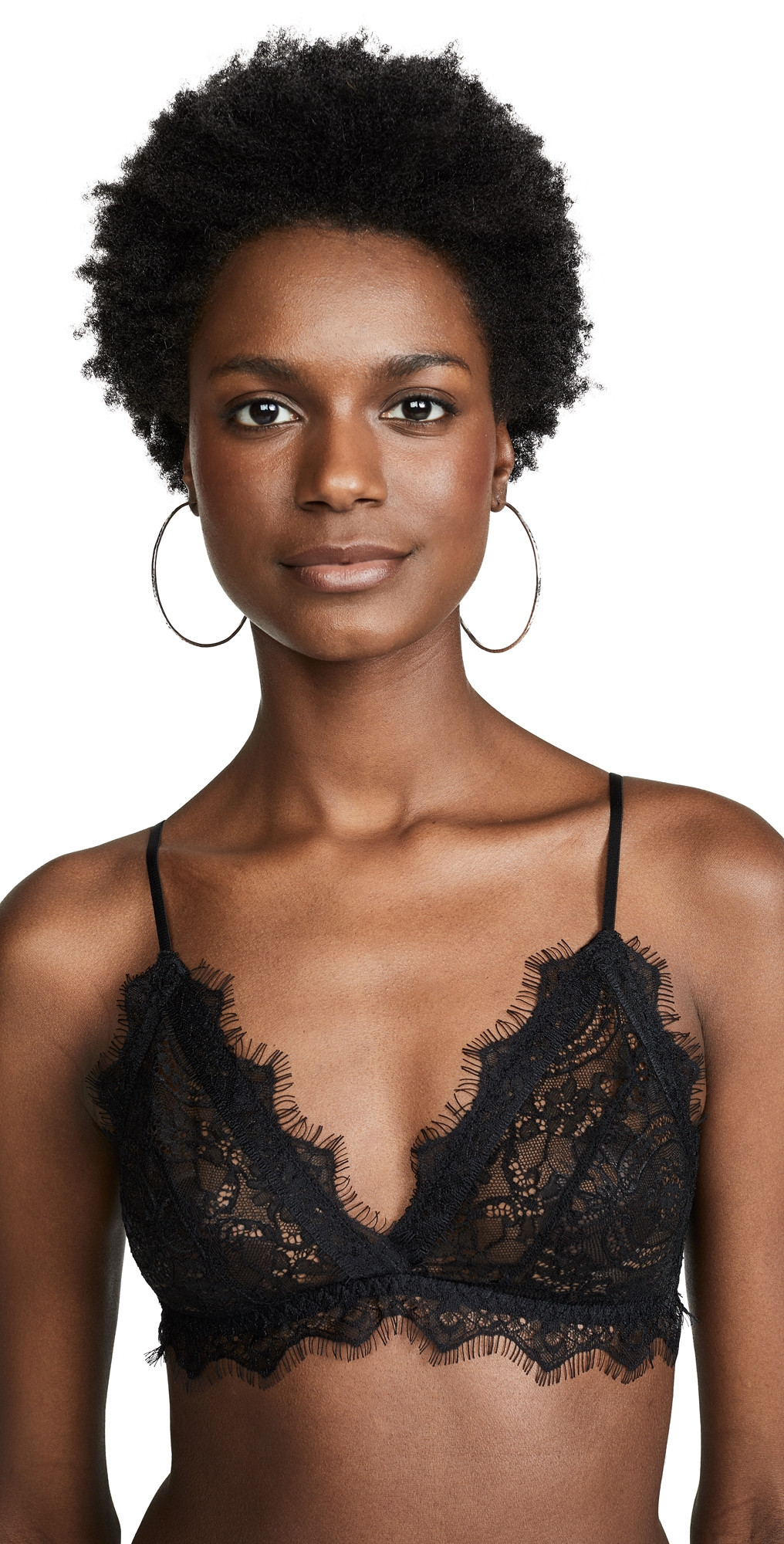 ANINE BING Lace Bra With Trim Black M | Shopbop