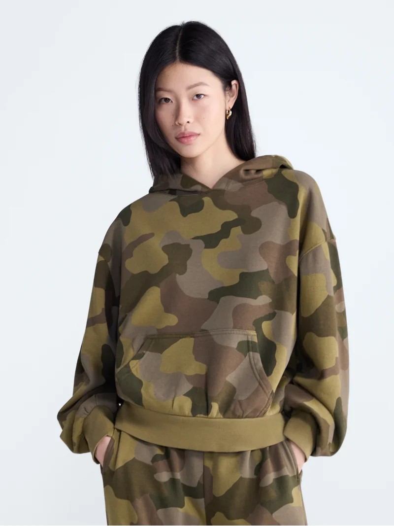 Scoop Women\u2019s and Women's Plus Mineral Washed Oversized Cropped Hoodie, Sizes XS-4X | Walmart (US)