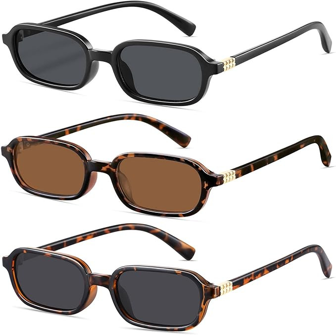 Retro Rectangular Sunglasses for Women Narrow Trendy Small 90s Style Square Frame UV Protection S... | Amazon (US)