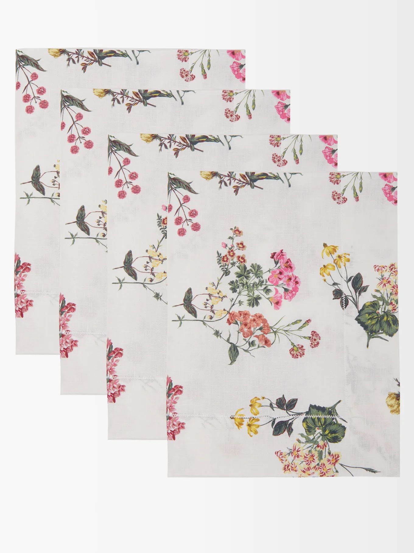 Set of four floral-print linen placemats | Emilia Wickstead | Matches (UK)