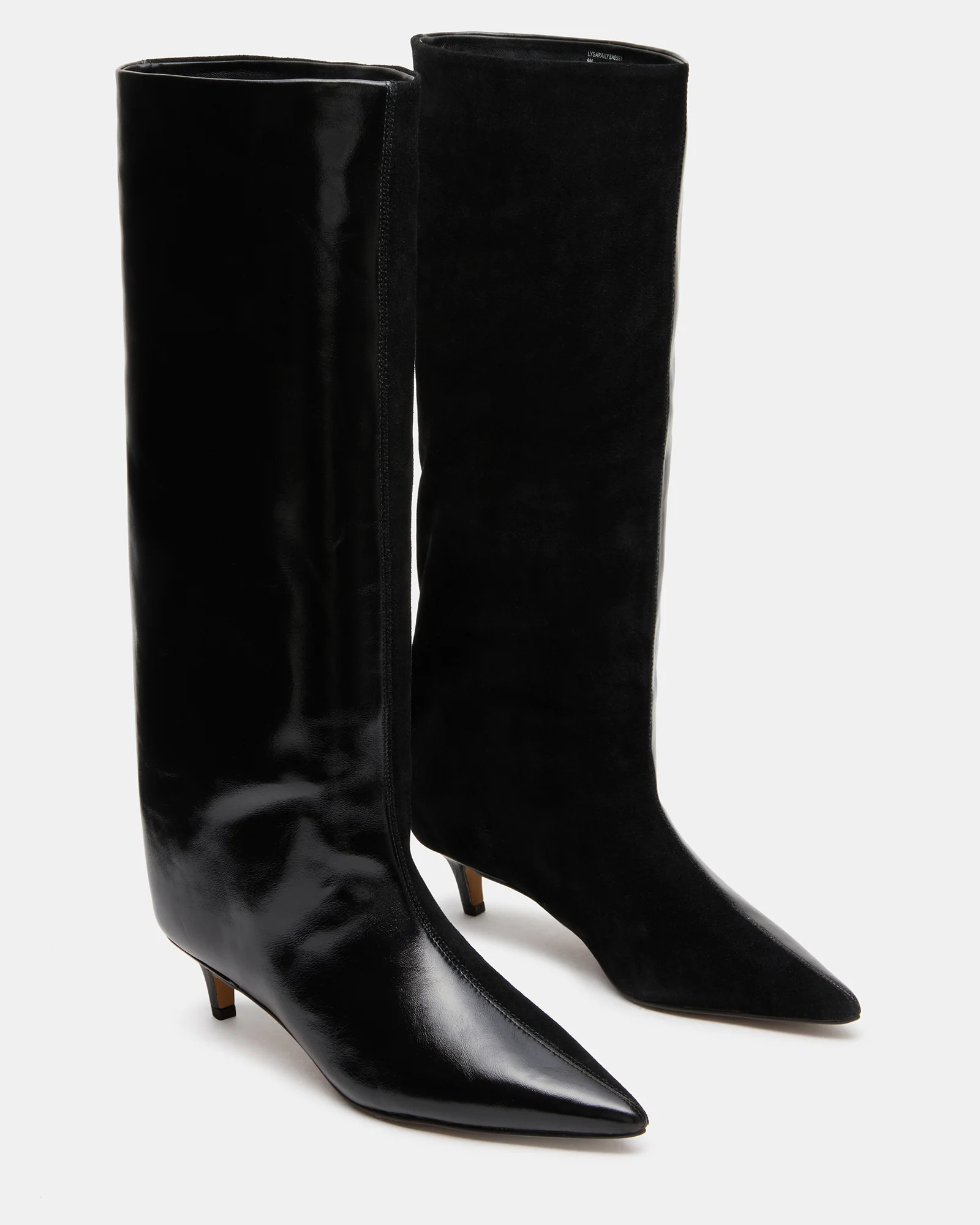 LYSARA Black Multi Two-Tone Pointed-Toe Knee-High Women's Boot | Steve Madden (US)