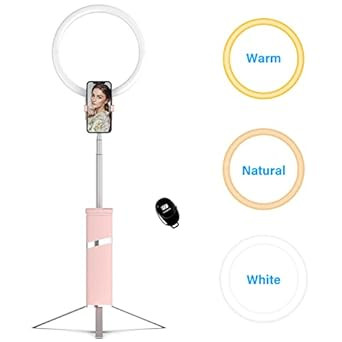 FTOYIN Foldable Portable Travel Selfie Ring Light, 10” Rechargeable Cordless Ring Light, 4000mA... | Amazon (US)