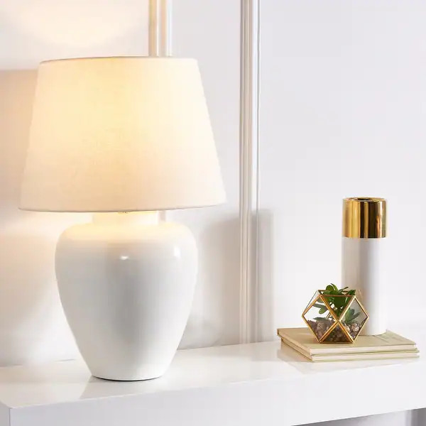 SAFAVIEH Lighting Korra 24-inch Table Lamp - 14 in. W x 14 in. D x 23 in. H - Overstock - 3697835... | Bed Bath & Beyond
