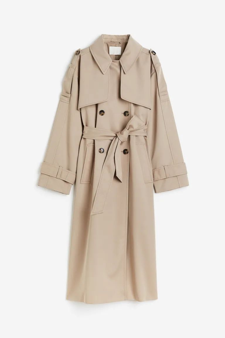 Double-breasted trenchcoat - Beige - Ladies | H&M US | H&M (US + CA)