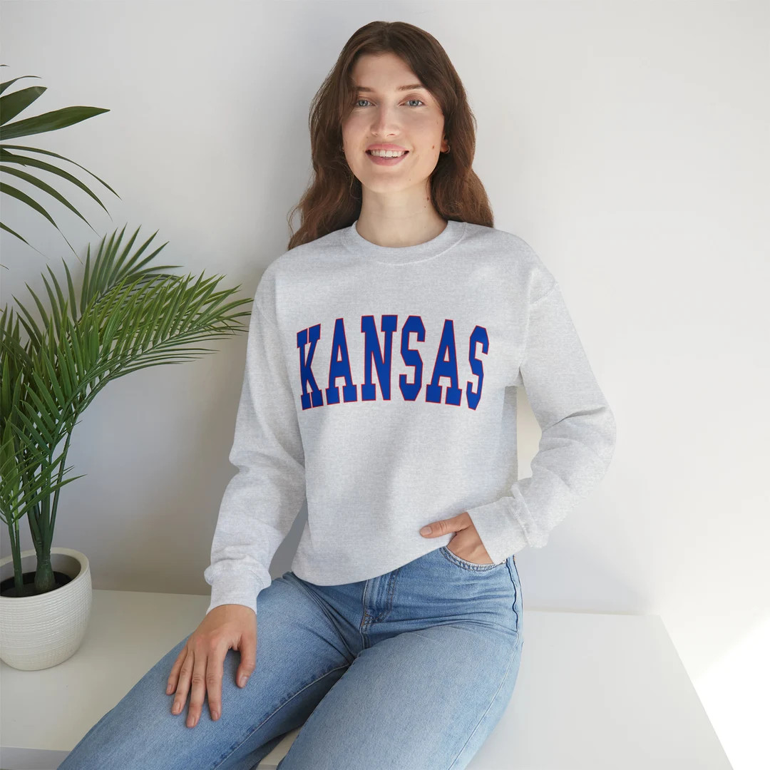 Vintage Kansas Crewneck Sweatshirt, Kansas Sweatshirt, Kansas Crewneck, Kansas City Sweater, Coll... | Etsy (US)