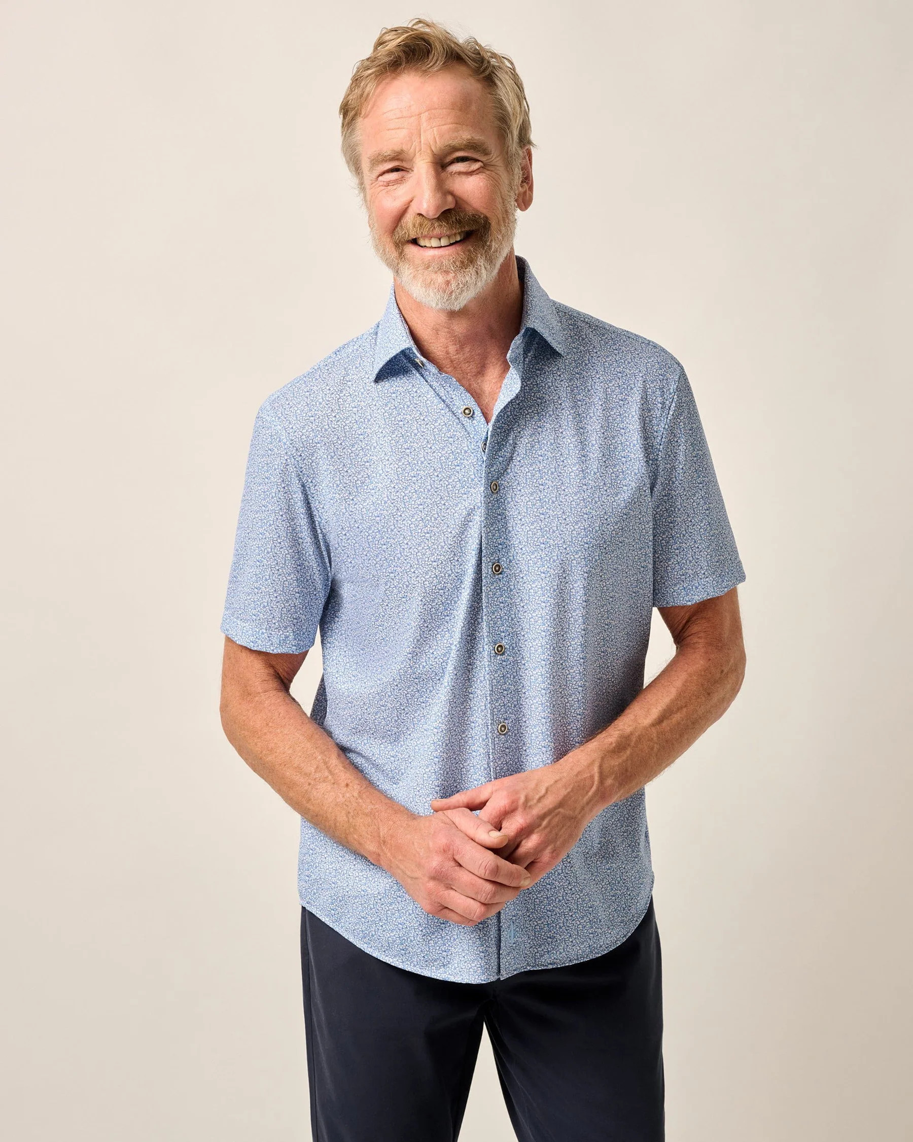 Short Sleeve Hangin' Out Knit Button Down Shirt - Waylan | johnnie O