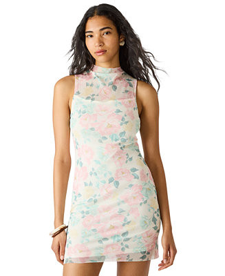 Women's Sidra Floral Printed Mesh Mini Dress | Macy's