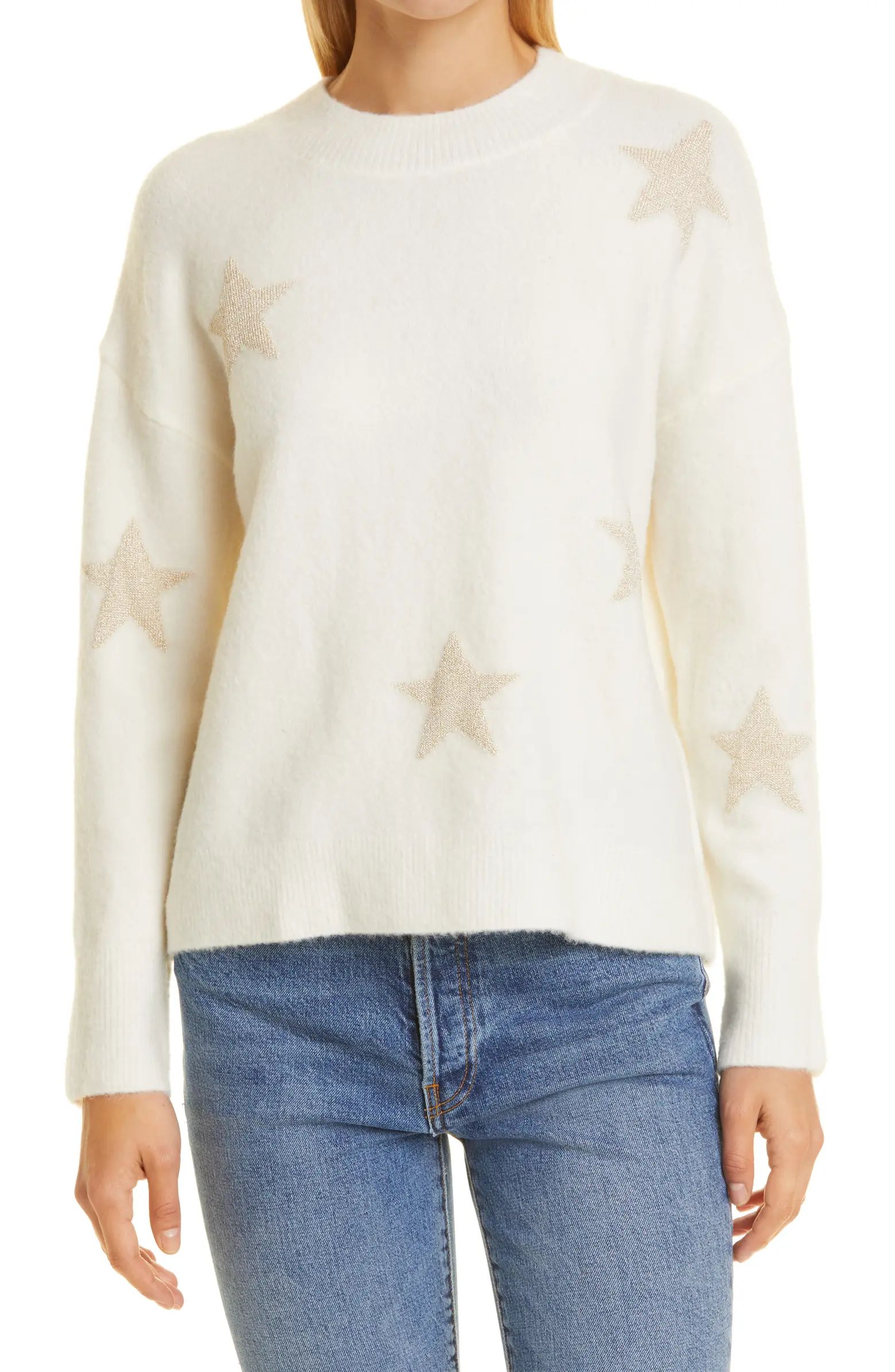 Metallic Kana Stars Crewneck Sweater | Nordstrom