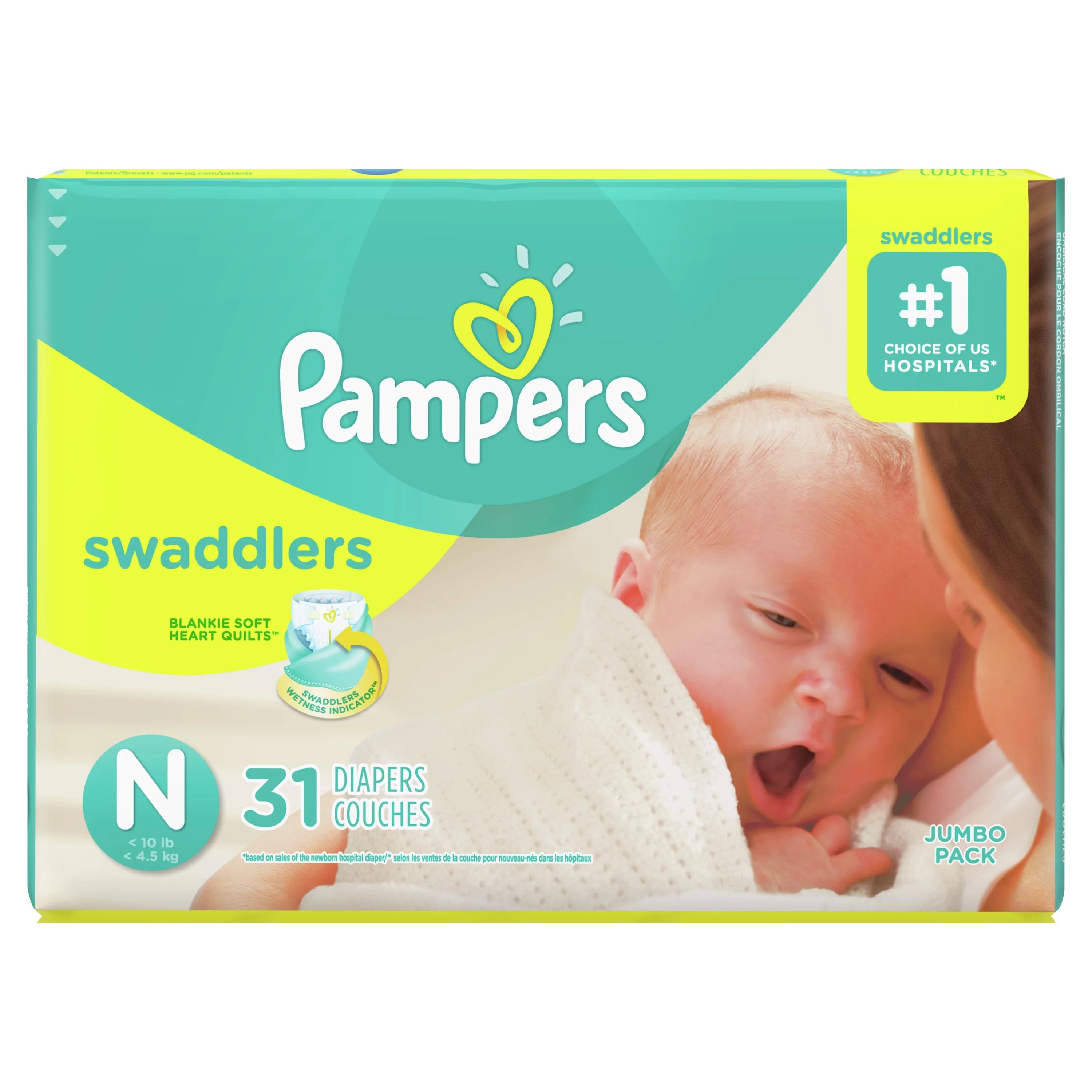 Pampers Swaddlers Newborn Diapers Size N 31 Count - Walmart.com | Walmart (US)