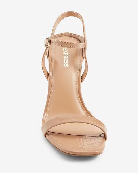 Textured Low Back Heeled Sandals | Express
