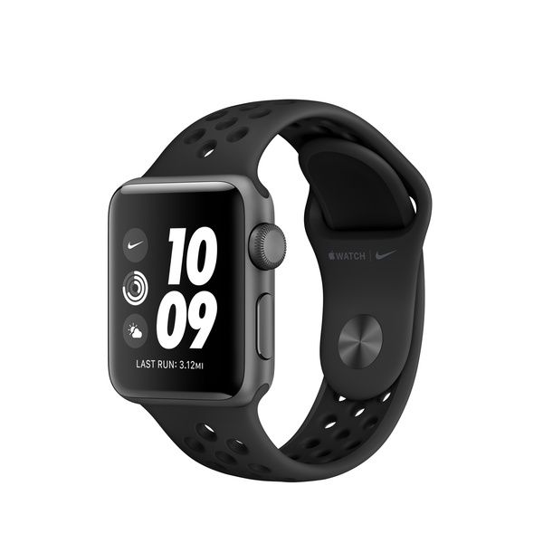 Apple Watch Nike Series 3 GPS, 38mm Space Gray Aluminum Case with Anthracite/Black Nike Sport Band | Apple (US)