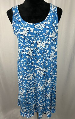 Draper James womens blue floral dress size S/M sleeveless ruffle hem | eBay US