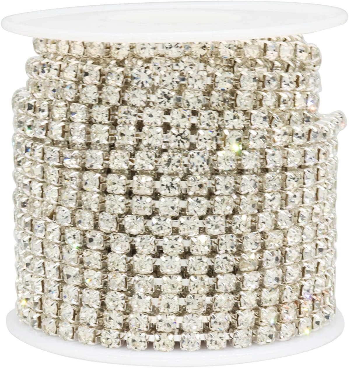 Crystal Rhinestone Chain, 4mm Close Claw Cup Trim, Silver | Amazon (US)