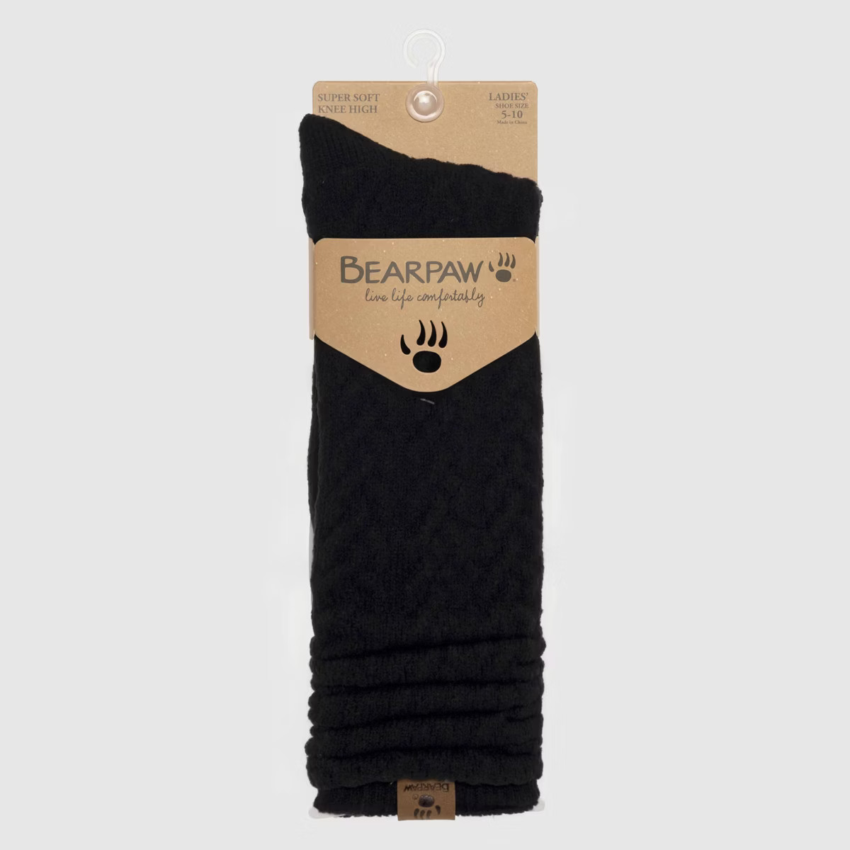Bearpaw Women's Boot Knee High Cable Socks 1pk - Black | Target