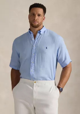 Polo Ralph Lauren Men's Big & Tall Linen Shirt, Blue, 3XLT | Belk