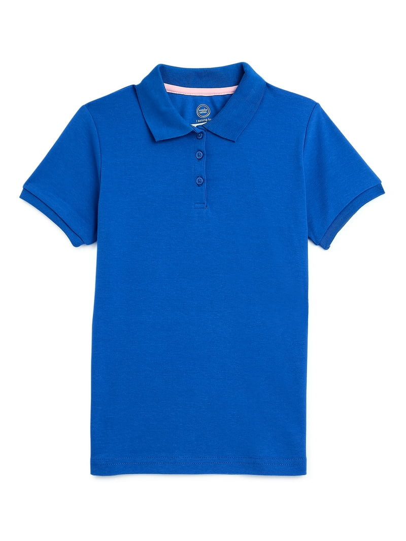 Wonder Nation Girls Polo Shirt with Short Sleeves, Sizes XS-XXL - Walmart.com | Walmart (US)