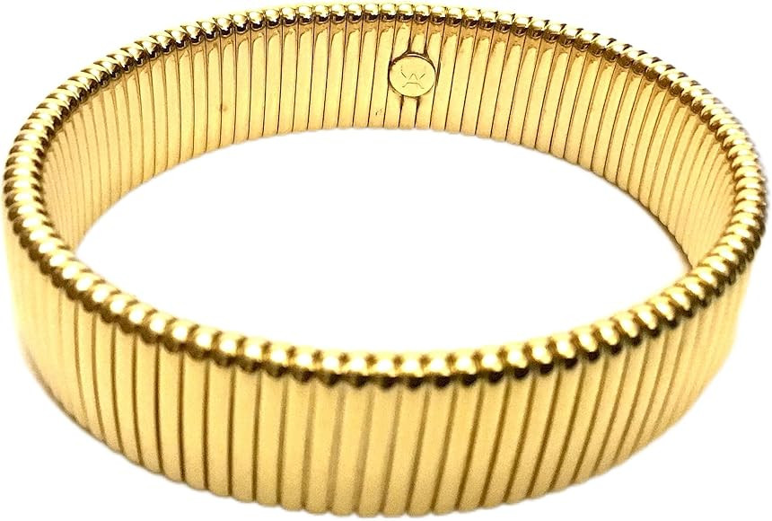 Marshal Metal Fashion Bracelet Omega Style Polished Brass Stretch Cobra Bracelet | Amazon (US)