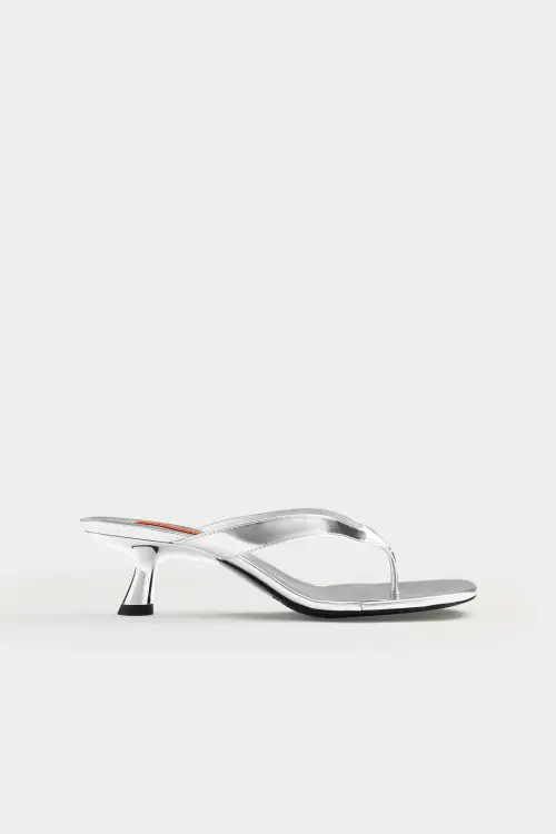 SIMONMILLER Beep Thong Sandal in Silver at Nordstrom, Size 41 | Nordstrom