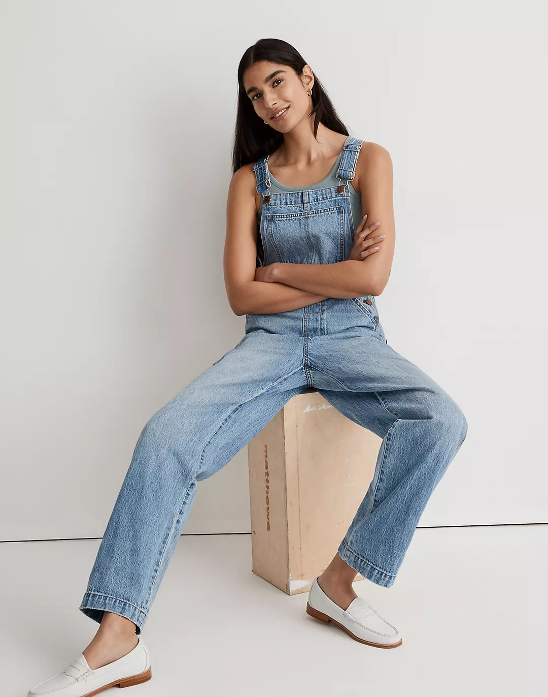 Denim Oversized Carpenter Overalls in Aldott Wash | Madewell