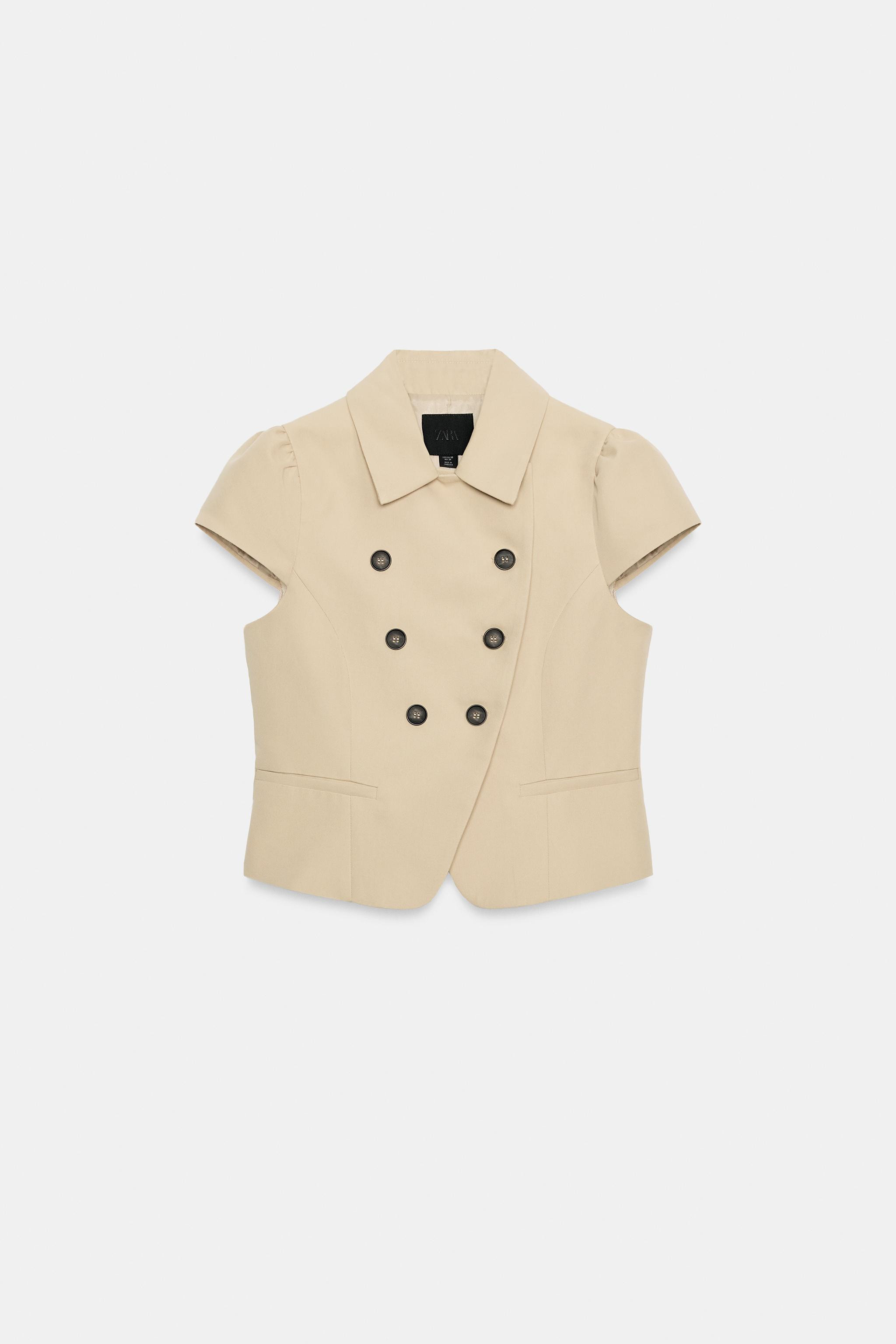 SHORT SLEEVE DOUBLE-BREASTED JACKET | Zara US