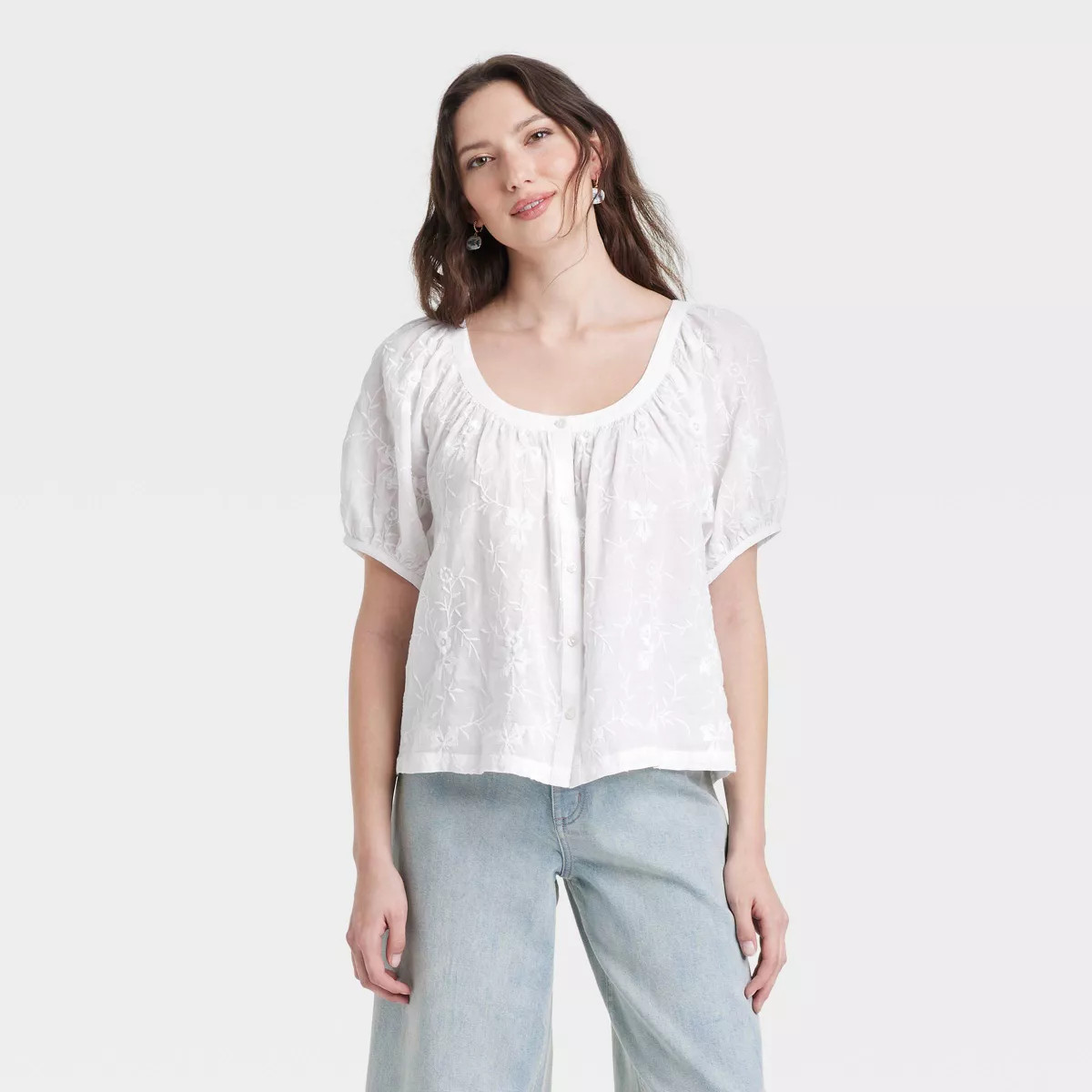 Women's Puff Short Sleeve Blouse - Universal Thread™ | Target