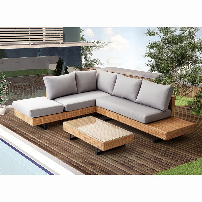 Rattan Wicker 5 - Person Seating Group with Cushions | Wayfair North America