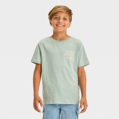 Boys' Short Sleeve 'Be Kind Be Free Be You' Graphic T-Shirt - Cat & Jack™ Olive Green | Target