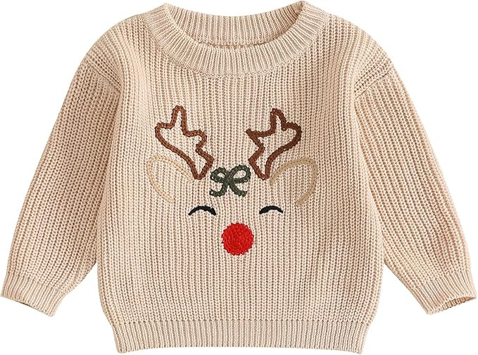 Infant Newborn Baby Christmas Sweater Cute Candy Cane Warm Knitted Sweater Top Toddler Fall Winte... | Amazon (US)