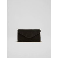 Dominica Black Suede Clutch Bag, Black | L.K. Bennett (UK)